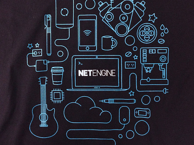 Net Engine T-Shirt Illustration