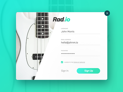 Radio - 001 daily ui form mockup sign in sign up ui