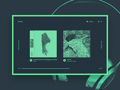 Sortify interface mockup music player player ui playlist spotify web web app