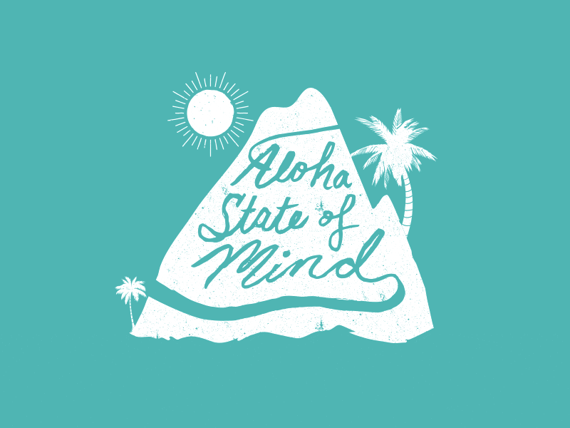 Aloha! first shot handlettering hawaii illustration sun