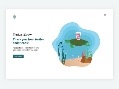 The Last Straw - Landing Page illustration minimal uidesign visual design
