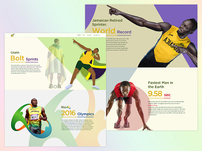 Usain Bolt athletics bolt design graphic design landing page sprint template ui usain usain bolt ux web