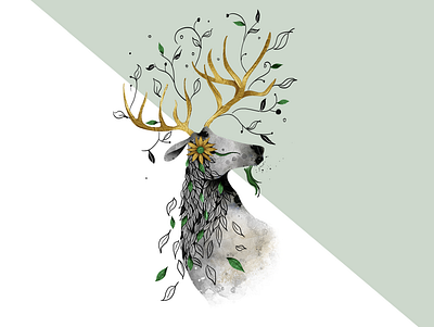 DeerU - An app for the environment animals color palette illustration nature illustration photoshop