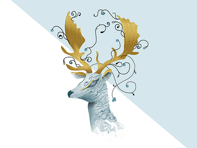 DeerU - An app for the environment animals color palette illustration nature illustration photoshop