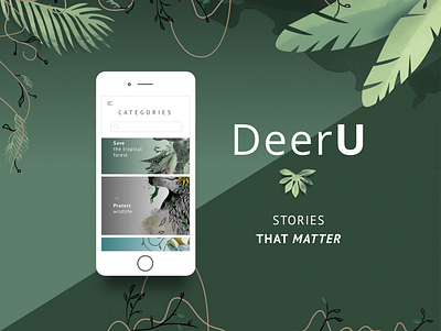 DeerU - An app for the environment app design color palette illustration nature illustration ui
