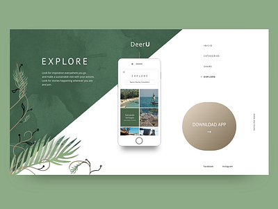 DeerU - An app for the environment color palette design illustration nature illustration ui webdesign