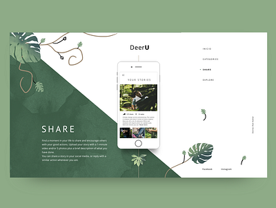 DeerU - An app for the environment color palette design illustration nature illustration ui ux webdesign