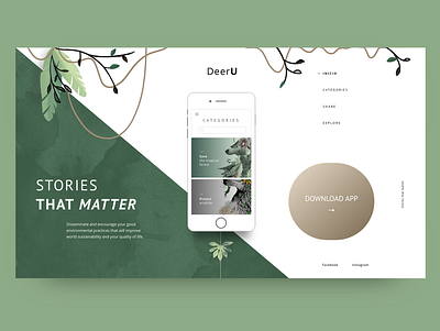 DeerU - An app for the environment color palette illustration nature illustration ui ux webdesign website