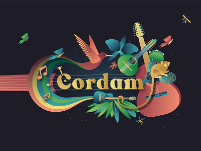 Cordam, Colombian Guitar Quartet illustration vector