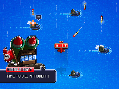 Missile Boat 8bit game game design ios pixel art