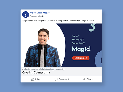 Cody Clark Magic | Event Digital Ad advertising branding colorful digital ad facebook facebook ad graphic magic magic show typography vector