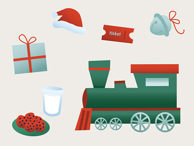 Christmas Express branding christmas design drawing illustration polar express present santa train vector