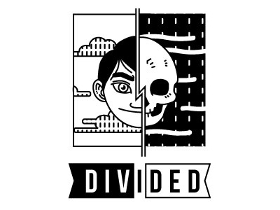 Divided illustration inktober vector