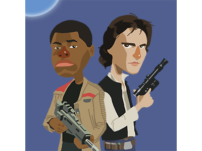Finn and Han Solo fanart finn han solo illustration star wars