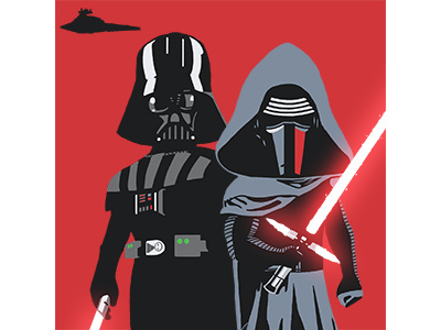 Kylo Ren and Darth Vader darth vader fanart illustration kylo ren star wars