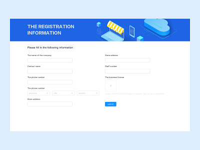 Registration page 2.5d illustrations ui website