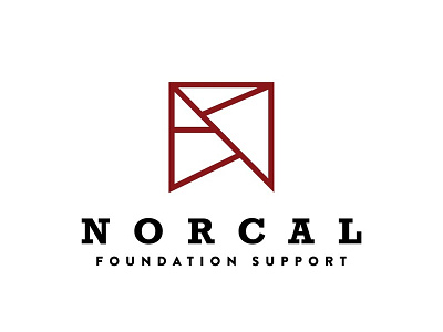 NorCal Foundation Support Logo abstract branding design logo mark red typography vector