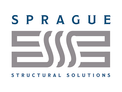 Sprague Structural Solutions blue design gray logo mark pattern piles