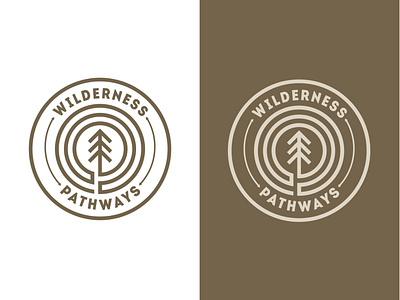 Wilderness Pathways Logo badge branding brown design illustrator logo mark path tree vector