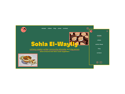 Sohla El-Waylly Home Page + Navigation branding design illustration layout logo typography vector website