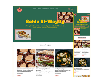 Sohla El-Waylly Home Page Desktop + Mobile branding design illustration layout logo typography vector website