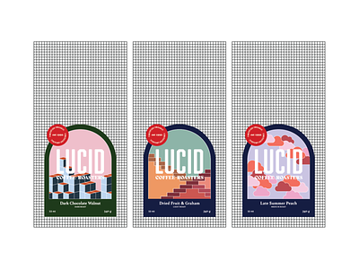 LUCID Coffee Packaging branding geometric art illustration packaging