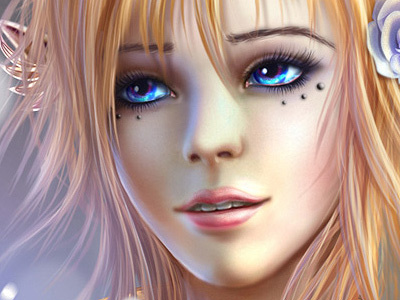 Estelle blond character game painting photoshop portrait