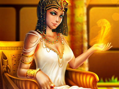 Cleo ancient cleopatra digital egypt gold illustration painting seiorai
