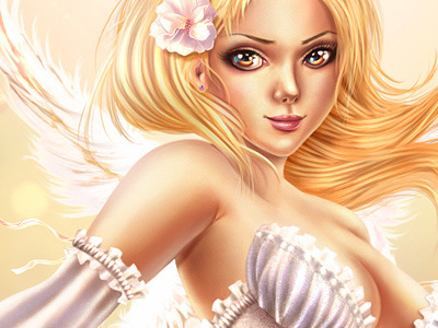 Seraph angel art blond character design dove game ios seraph smile wings