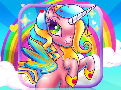 My Pony Princess colorful cute game icon kids pony princess rainbow unicorn