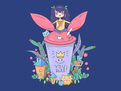 A cup of story illustration page ui web