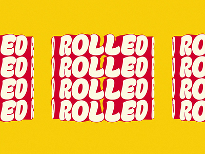 Rolled 3d after effects animation loop motion red rolled type white yellow
