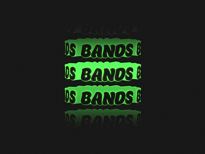 Bands 3d after effects bands black green loop motion text type