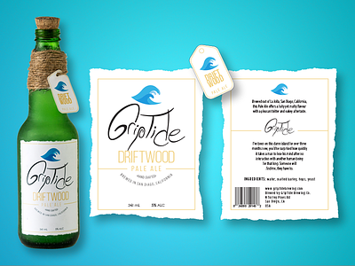 Griptide Driftwood Brew beer concept craft beer label label design mockup packaging