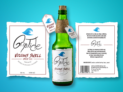 Griptide Vicious Swell Brew beer concept craft beer label label design mockup packaging