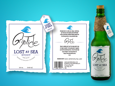 Griptide Lost at Sea Brew beer concept craft beer label label design mockup packaging