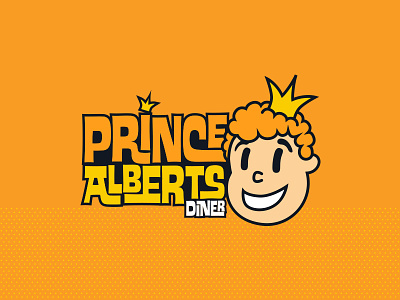 Prince Albert's Diner Logo branding diner logo nostalgia orange prince albert rebrand redesign retro wordmark