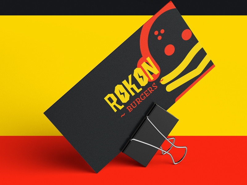 Rokon Burgers Business Card branding card business burgers