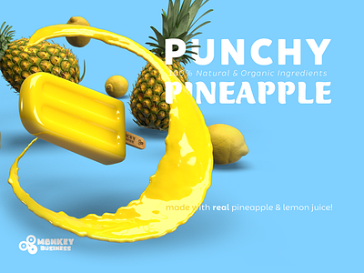 Punchy Pineapple Pop frozen lemon pineapple pop popsicle punchy summer treat twist yellow