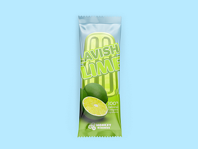 Lavish Lime Package 3d blue business green ice lavish lime monkey packaging popsicle summer