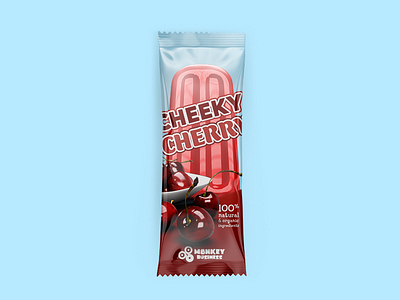 Cheeky Cherry Package 3d blue business cheeky cherry ice monkey packaging popsicle red summer