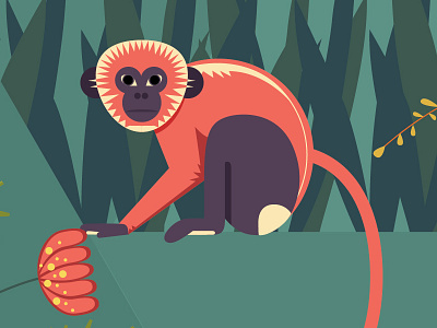 Arriba Spider Monkey digital art graphic art illustration restaurant art with love