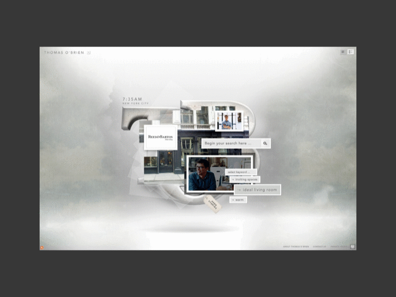 Thomas O Brien 3d animation app app animation design type typeography ux web www