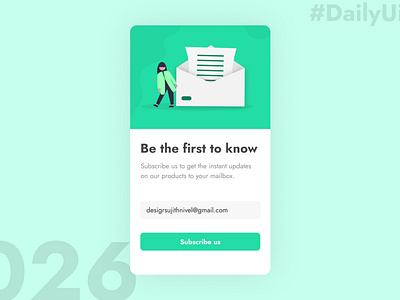 Subscribe Us - Daily UI Day 026