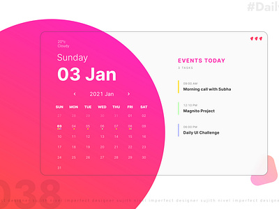 Calendar Event Design - Daily UI Day 038