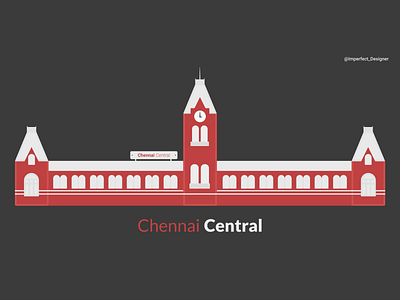 Chennai Central Railway Station central design design art figma figmadesign illustration illustration art illustrations illustrator minimal railway redesign vector