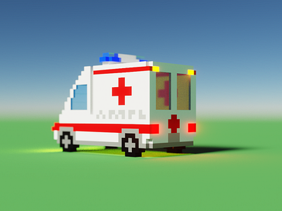 Voxel Ambulance - Back