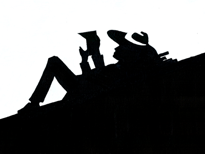 The Savant Boy chiaroscuro obscure book lover hat man with hat man reading book bold illustration black and white pen and paper illustration hand drawn illustration hand crafted design drawn on paper acrylic marker