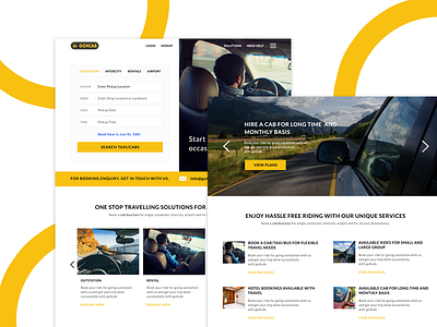 Homepage UI | Go4Cab design interface minimal mockup website