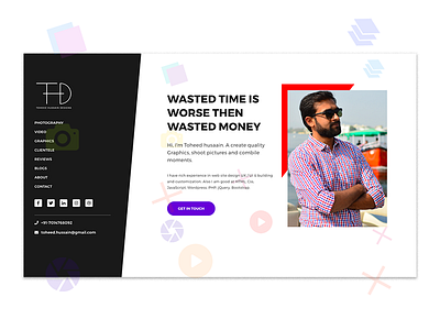 Portfolio Website Design - Toheed Hussain design flexbox mockup personal website portfolio ux website ui